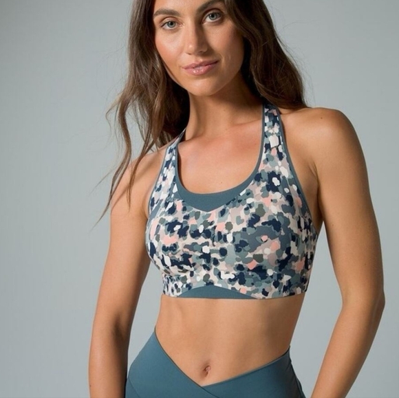 Soma Bliss Breathe Racerback Sport Bra Dark Teal Light Pink And Gray Size XXL - Picture 1 of 7